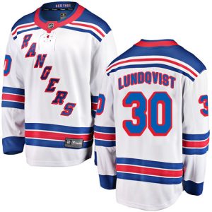 Herren New York Rangers Eishockey Trikot Henrik Lundqvist #30 Breakaway Weiß Fanatics Branded Auswärts